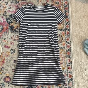 J. Crew Navy and White Striped Mini Dress